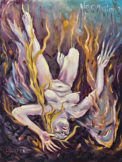 DIA LOG - Diptych “NEGA VIT?” / “-ACCEPT US” - a Paint Artowrk by GORAI 